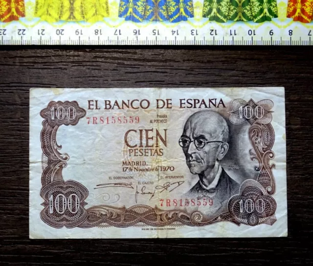 (GB), Banknote , 100 Pesetas , SPAIN , Year : 1970.