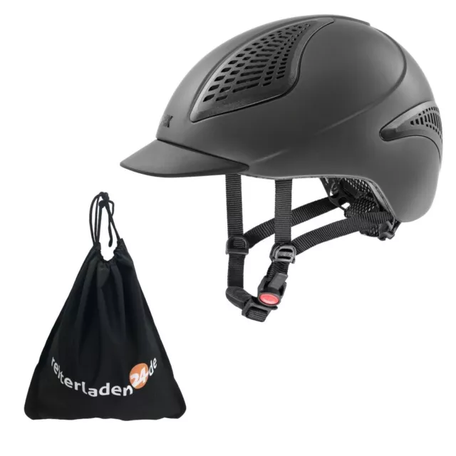 Reithelm EXXENTIAL II Uvex anthracite mat inkl. RL24 Schutzbeutel Reitkappe grau