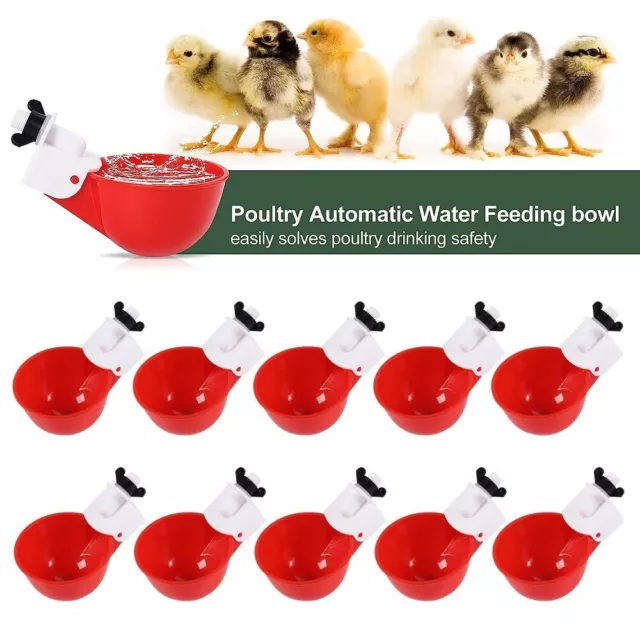 12 PCS Automatic Water Cups Poultry Drinker Waterer Chicken Duck Quail Drinking