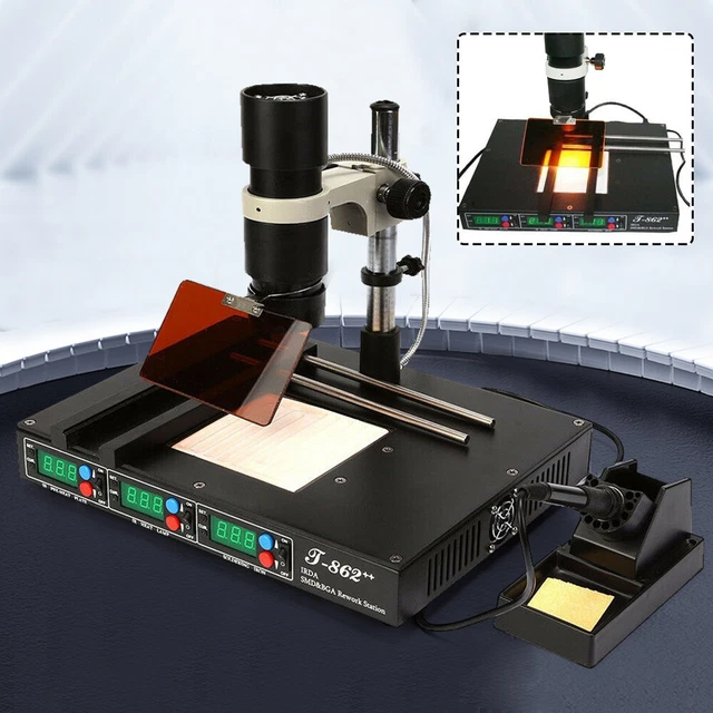 T862++ SMT BGA IR Infrared IRDA Welder Rework Desoldering Station SMD Solder NEW