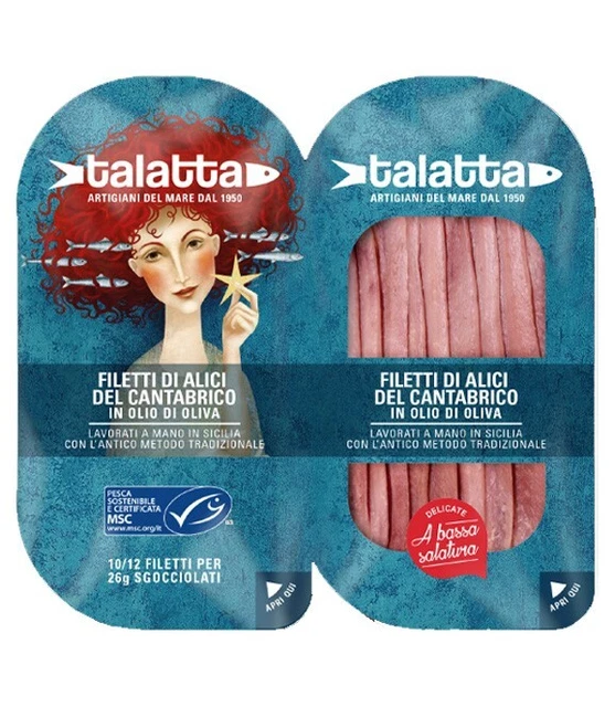 Talatta Filetti Alici Cantabrico In Olio Di Oliva Gr.50