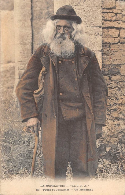 Cpa 14 Normandy Types & Costumes A Beggar