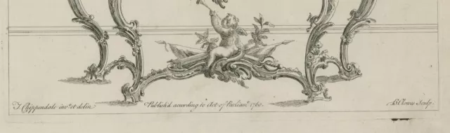 Thomas Chippendale - Gravure Du 18Ème Siècle, Dessin De Table En Verre 3