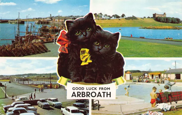 Good Luck from Arbroath Angus Multiview c1970 Postcard (C699)