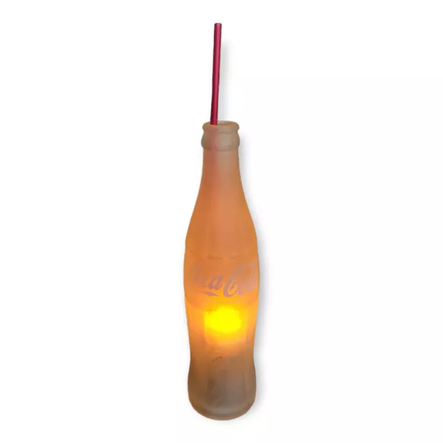 Vintage COCA COLA Frosted Mexico Bottle Lamp Light - Works GREAT - On/Off Switch