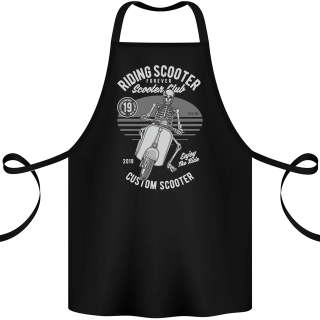 Scooter Club Motorbike Motorcycle Skull Cotton Apron 100% Organic