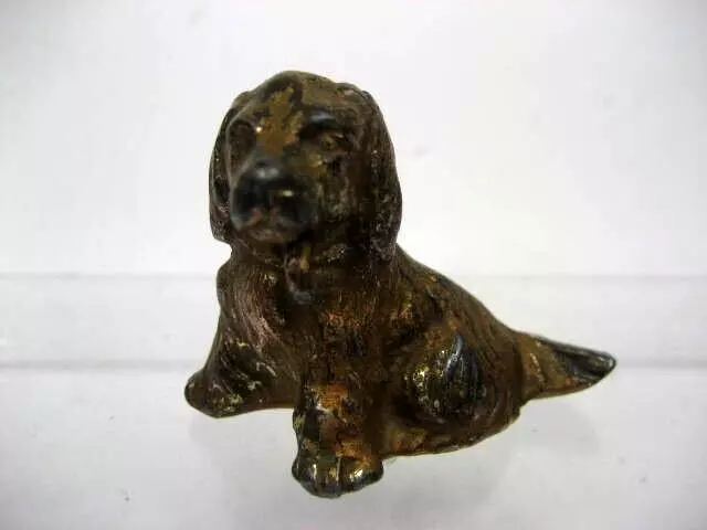 Vintage Miniature Cast Iron Dog Figurine Made in Japan Puppy Wolf Brass Metal