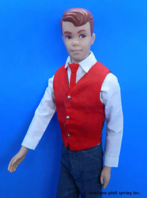 VINTAGE ALLAN STRAIGHT LEG KEN'S BUDDY BARBIE DOLL w/ SHIRT VEST PANT PAK OUTFIT