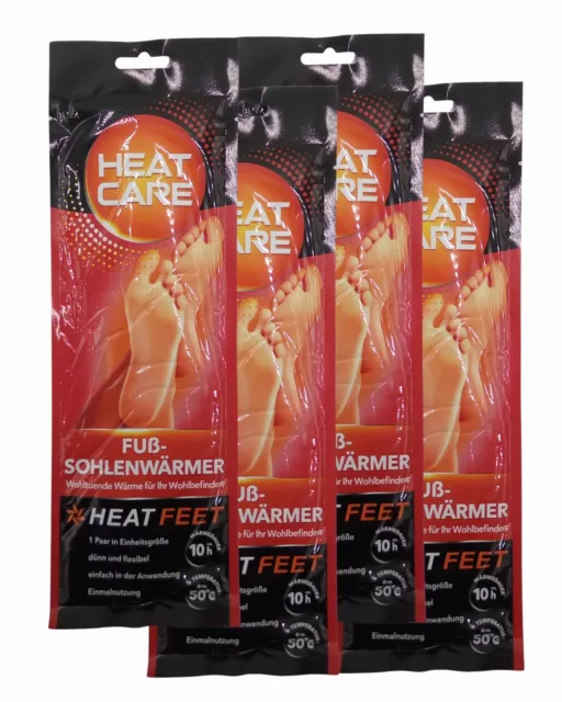 4 Pair Fußsohlenwärmer " HEAT FEET " Shoe Warming Shoewarmer Sole Leg Warmer