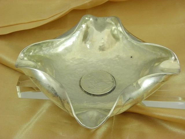 Silver Ashtray With Peruana Lima Republic Coin 1894 Antique