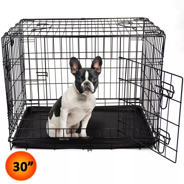 Dog Cage Pet Puppy Metal Training Crate Carrier Black S M L XL XXL sizes Easipet