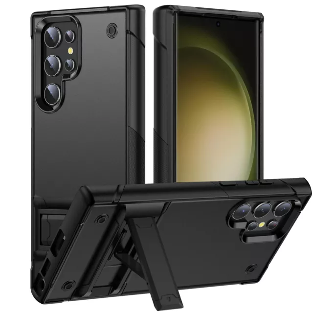 For Samsung Galaxy S23 Ultra Shockproof Military Grade Case Cover+Stand Holder