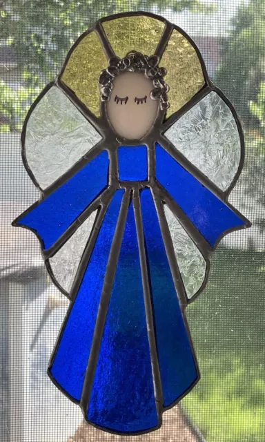 Angel Stained Glass Window Sun Catcher Wall Hanging Large 9”