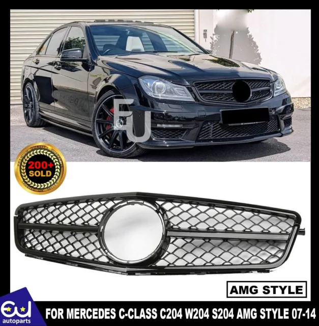 Mercedes W204 AMG Style Front Radiator Grille C Class C204 S204 FRAMELESS