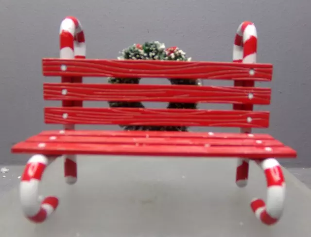 Dept 56 Christmas Snow Village Accessory Heritage Village Candy Cane Bench