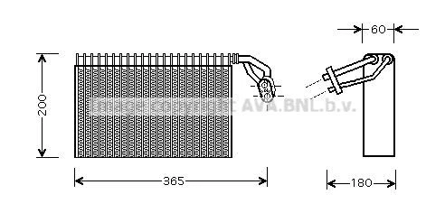 AVA Quality Cooling Msv317 Vaporizzatore Aria condizionata per Mercedes Sprinter 95->