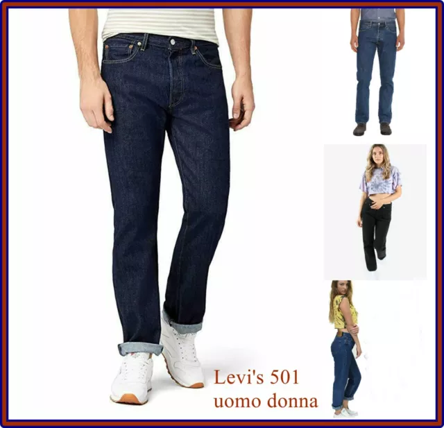 levis 501 vintage jeans levi's uomo donna nuovi vita alta 28 w29 w30 w31 w32 w33