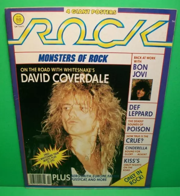 Rock Magazine ~ February 1988 ~ David Coverdale ~ with 4 Giant Posters