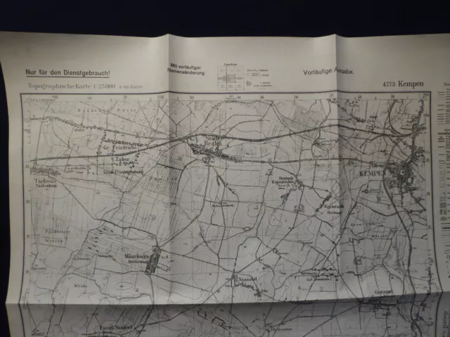 Landkarte Meßtischblatt 4773 Kempen, Reichsgau Wartheland, Posen, 1940 2