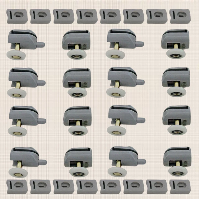 16 un. rodillos de plástico para puerta de ducha ruedas poleas guías hogar baño