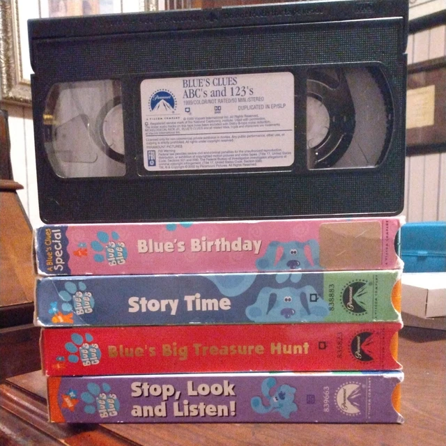 LOT 5 BLUE'S CLUES VHS TAPES BIRTHDAY STORY TREASURE ABCs STOP LOOK