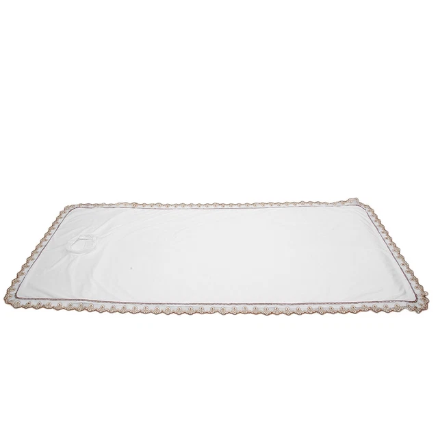 (White)Spa Massage Table Cover Sheet Massage Bed Coverlet With Hole PLM