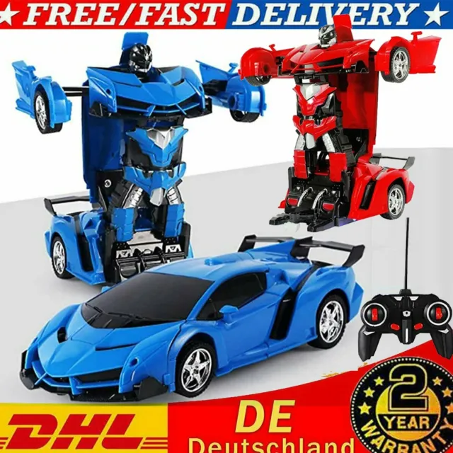 1:18 Transformer Auto Rennauto Roboter mit Fernbedienung Motor Kinder Spielzeug