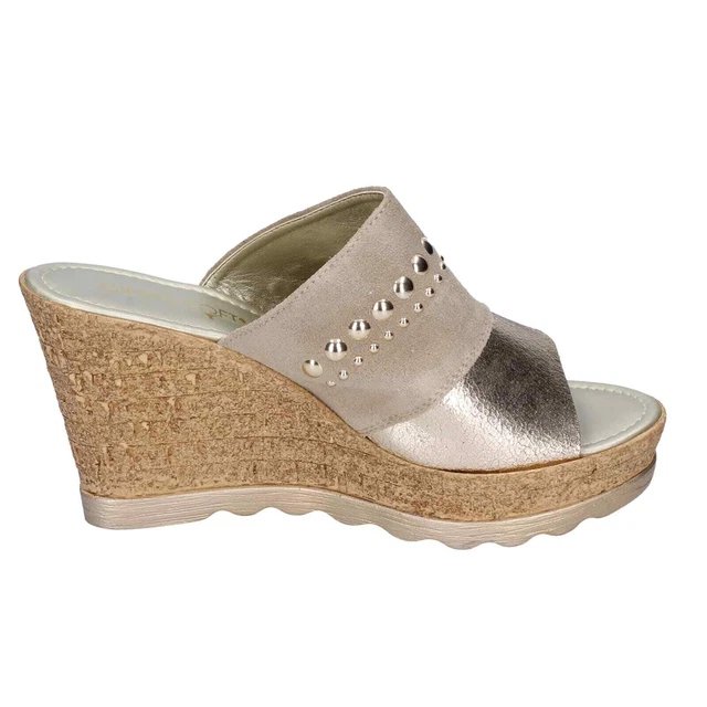 Chaussures pour Femmes CINZIA SOFT 39 Ue Sandales Beige en Daim Platine Cuir Sin 3