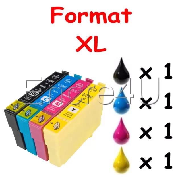 Lot de 4 cartouches compatibles non oem Epson Encre T29 XL pour imprimante XP247