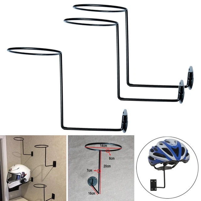 3Pack Wall Mount Motorcycle Bike Helmet Holder hanger storage Stand Display Rack