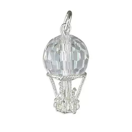 Sterling Silver Crystal Hot Air Balloon Charm-1.10 grams, UK SELLER