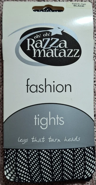 Fishy Net Patterns PANTIHOSE TIGHTS -NEW- RAZZA MATAZZ - BLACK - (FISH) NET Size TALL/X ...