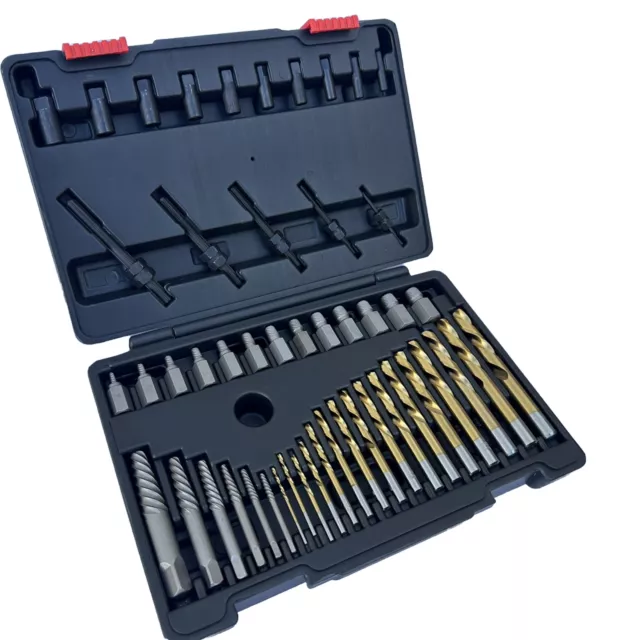 55pc Master Screw Extractor & Left Hand Drill Bit & Guide Set Bolt Stud Removers 2