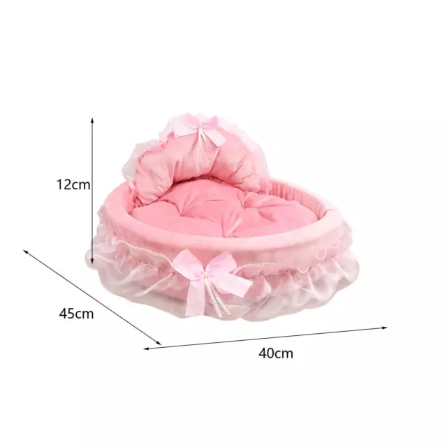 Pink Princess Dog Bed Couch Washable Thick Mat Pet Supplies Portable Lace Cat