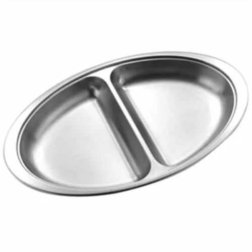 2 Division Vegetable Dish, Stainless Steel  8", Catering, Banqueting, Hotel