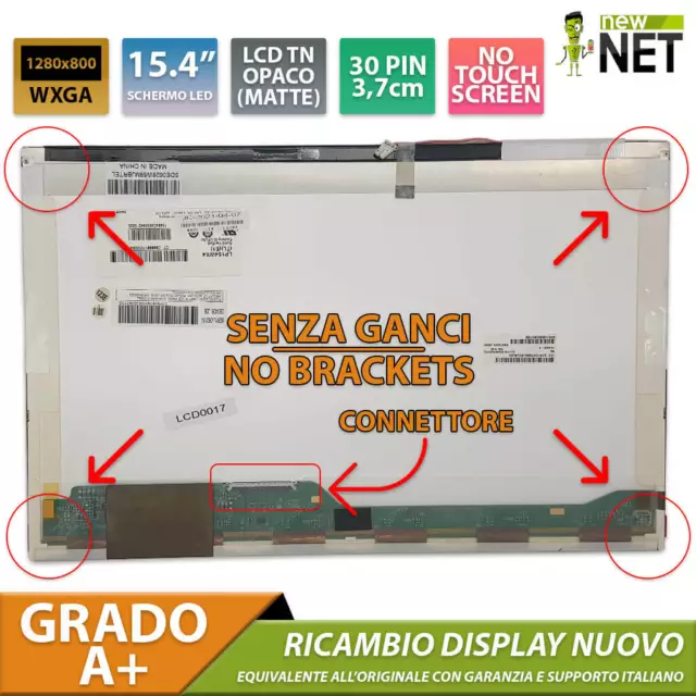 Pannello Display LCD da 15,4 pollici per Toshiba V000055450 30 pin WXGA