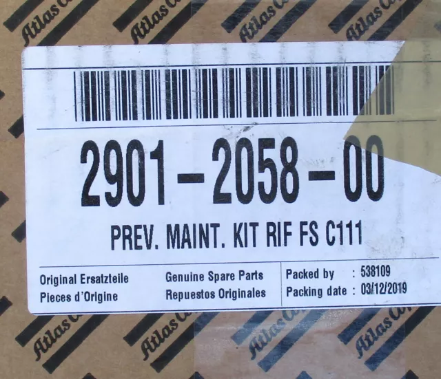 Atlas Copco 2901-2058-00 / 2901205800 Prevenitive Prev. Maint. Kit Rif Fs C111