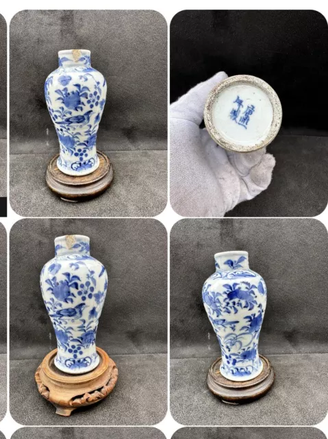 Beautiful Antique Chinese Blue &White Decorated Vase/Bottle With Character Marks