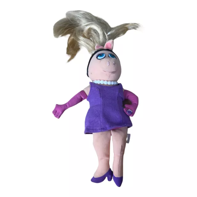 Miss Piggy Plush Muppet Show Disney Parks 2000 10” Doll In Purple Dress