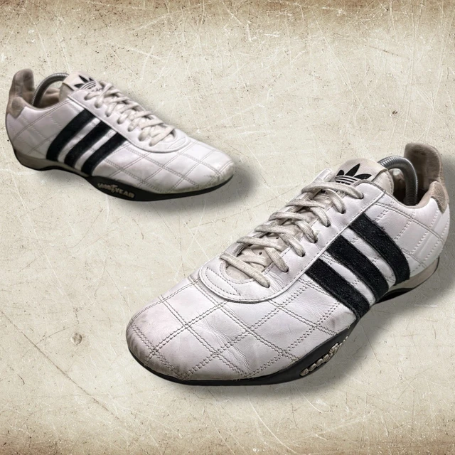 ADIDAS TUSCANY GOODYEAR Mens 10 White Black Racing Driving  display picture 3