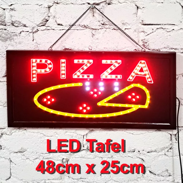 Lichtschild Werbeschild LED Pizza 48x25cm Lumière Panneau D'Affichage Led-Tafel