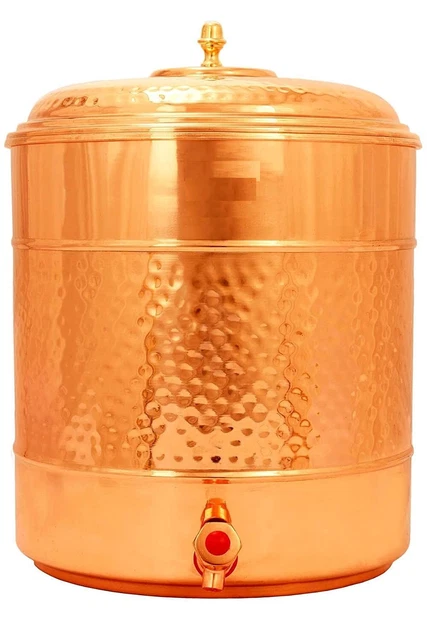 Indianer Traditionell Hammered Kupfer Wasser Topf Für Aufbewahrung & Seving 14