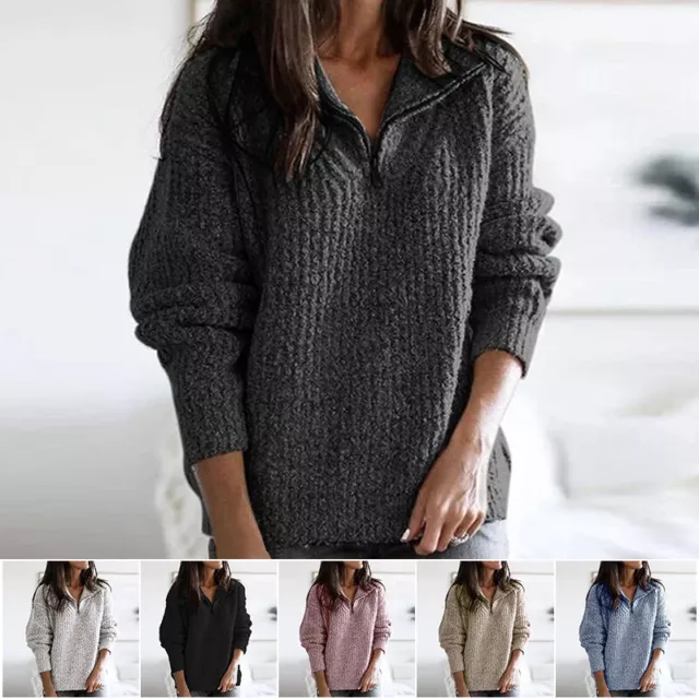 Women Sweater Ladies Cozy Long Sleeve Jumper Tops Winter Warm Chic Pullover