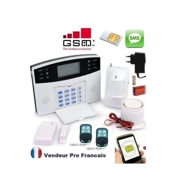 Alarme maison GSM sans fil - Centrale 4G + 1x PIR + 4x ouvertures / vibrations et 2 télécommandes (KP) |  - Ultra Secure France