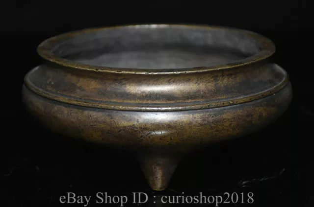 6.6 " Xuande Marked Old China Bronze Dynasty Antique incense burner Censer