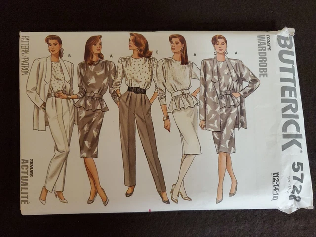 Butterick 5728 Misses Jacket Top Skirt Pants New UNCUT Sewing Pattern 12 14 16