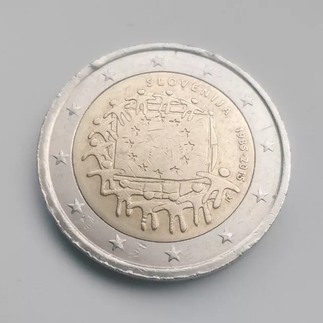 Slovenia 2015 * 30 anni bandiera europea / moneta da 2 euro / collezione rara