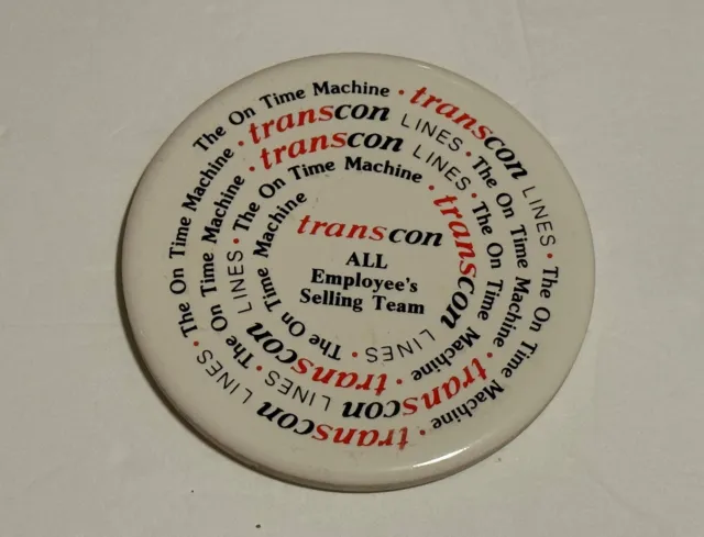 Vintage - Transcon Lines Ceramic Coaster - Round 3.5" x 3.5” Cork Bottom - Rare