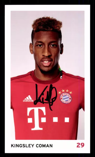 Kingsley Coman Autogrammkarte Bayern München 2015-16 Original Signiert