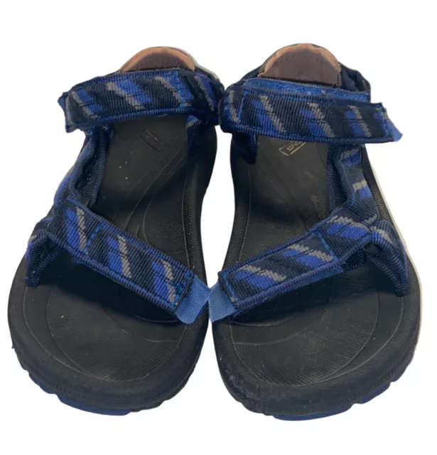 Teva Kids Hurricane Sport Sandal Size 1 Blue Nylon Water Shoe Unisex Boys Girls
